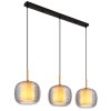 Lampigna Suspension Luminaires Globo Lighting Laiton, Noir, 3 lumières