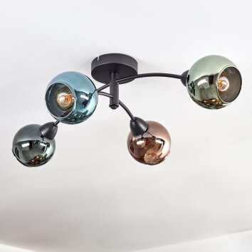 Zarlona Plafonnier Luminaires Globo Lighting Noir, 4 lumières