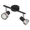 Mason Plafonnier, Spot de plafond, Applique murale, Spot mural Luminaires Globo Lighting Chrome, Noir, 2 lumières