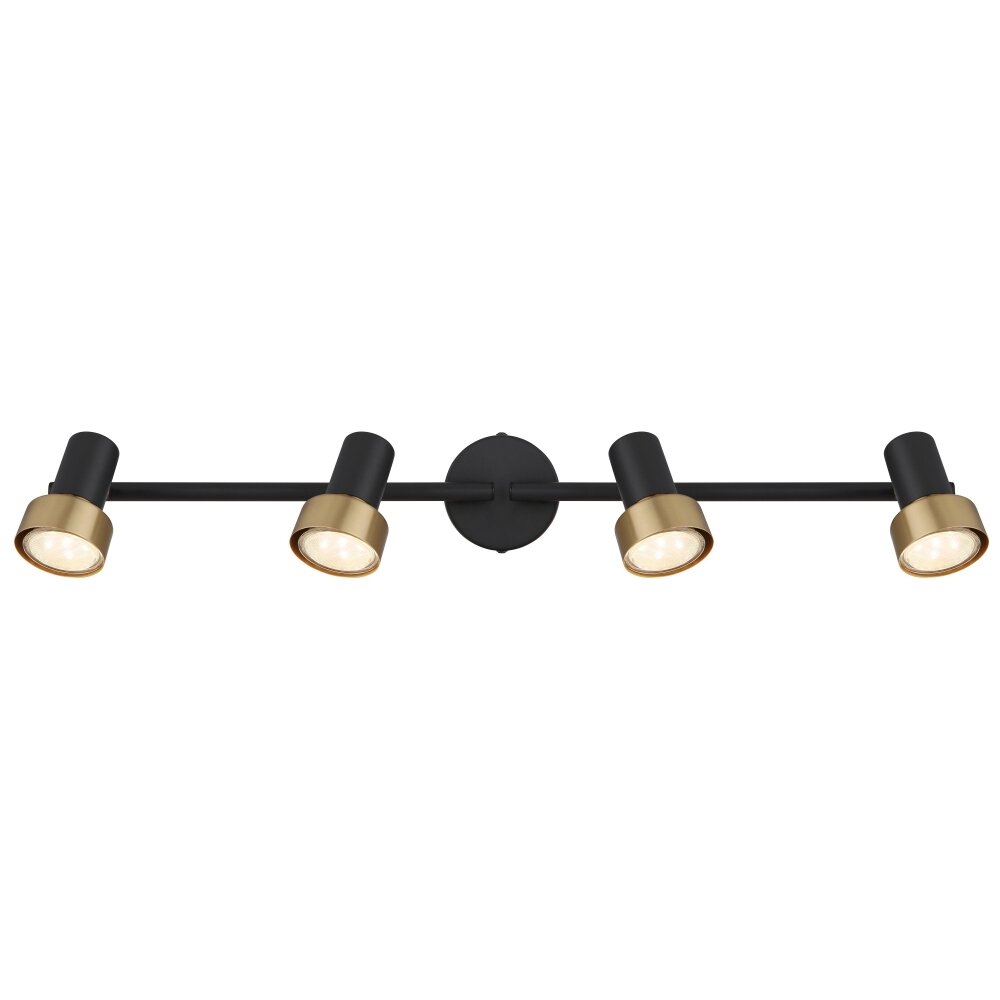 Mason Plafonnier, Spot de plafond, Applique murale, Spot mural Luminaires Globo Lighting Chrome, Noir, 4 lumières