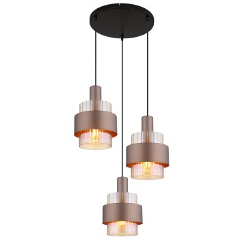 Milley Suspension Luminaires Globo Lighting Noir, 3 lumières