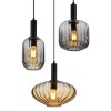 Valletta Suspension Luminaires Globo Lighting Noir, 3 lumières