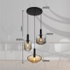 Valletta Suspension Luminaires Globo Lighting Noir, 3 lumières