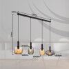 Valletta Suspension Luminaires Globo Lighting Noir, 4 lumières