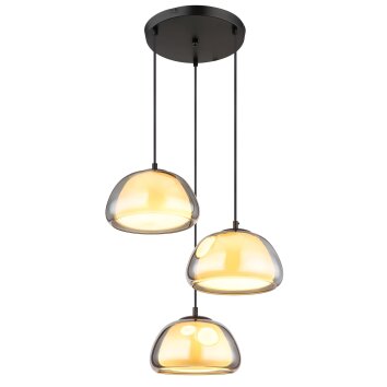 Jella Suspension Luminaires Globo Lighting Noir, 3 lumières