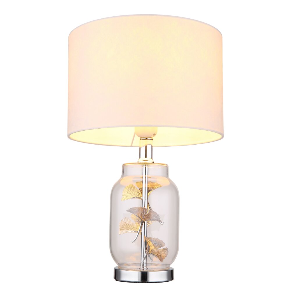 Ginko Lampe à poser Luminaires Globo Lighting Chrome, Transparent, 1 lumière