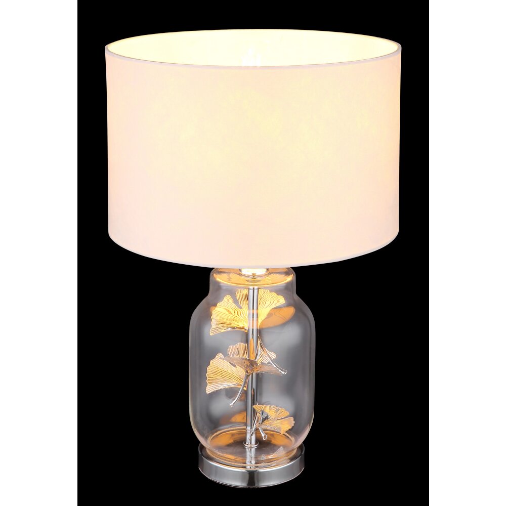 Ginko Lampe à poser Luminaires Globo Lighting Chrome, Transparent, 1 lumière