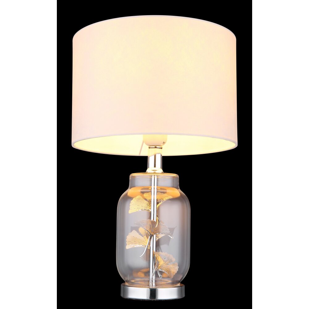 Ginko Lampe à poser Luminaires Globo Lighting Chrome, Transparent, 1 lumière