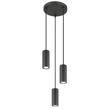 James Suspension Luminaires Globo Lighting Gris, 3 lumières