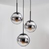 Gastor Suspension, Boule lumineuse Chrome, Fumé, 3 lumières