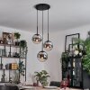 Gastor Suspension, Boule lumineuse Chrome, Fumé, 3 lumières