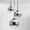 Gastor Suspension, Boule lumineuse Chrome, Fumé, 3 lumières