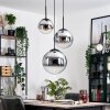 Gastor Suspension, Boule lumineuse Chrome, Fumé, 3 lumières