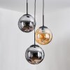 Gastor Suspension, Boule lumineuse Ambre, Fumé, 3 lumières