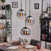 Gastor Suspension, Boule lumineuse Chrome, Clair, Fumé, 3 lumières