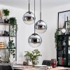 Gastor Suspension, Boule lumineuse Chrome, Clair, Fumé, 3 lumières