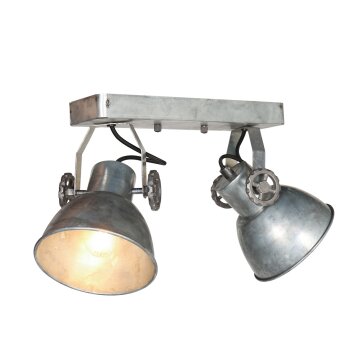 Gearmetal Plafonnier, Spot de plafond Luminaires Steinhauer Argent Oxydé, 2 lumières