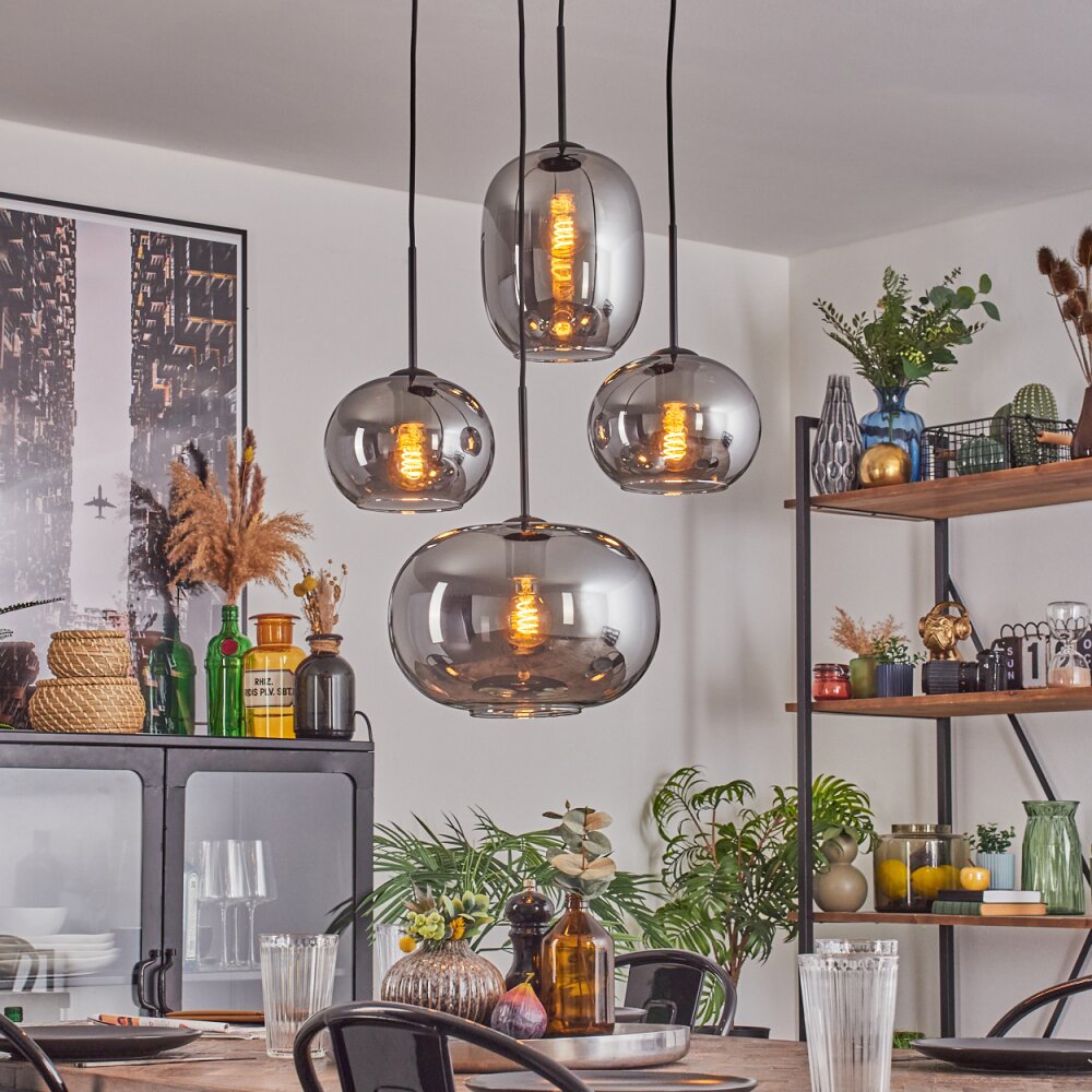 Apedo Suspension, Boule lumineuse, Suspension Fumé, 4 lumières