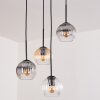 Koyoto Suspension, Boule lumineuse, Suspension Ambre, Clair, Fumé, 4 lumières