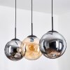 Gastor Suspension, Boule lumineuse, Suspension Ambre, Fumé, 3 lumières