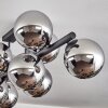 Gastor Plafonnier, Boule lumineuse Chrome, Fumé, 10 lumières