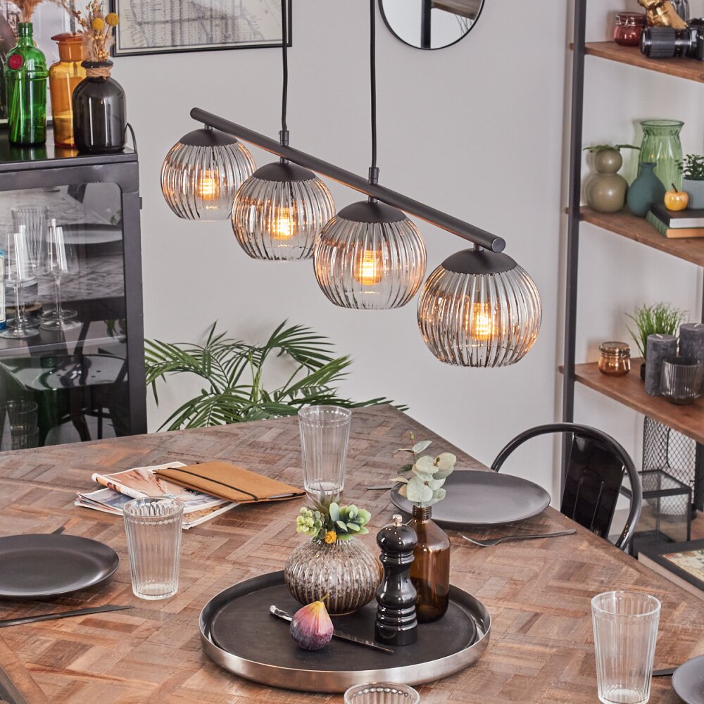 Koyoto Suspension, Boule lumineuse, Suspension Clair, Fumé, 4 lumières main product photo