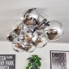 Gastor Plafonnier, Boule lumineuse Chrome, Clair, Fumé, 10 lumières