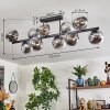 Gastor Plafonnier, Boule lumineuse Chrome, Clair, Fumé, 10 lumières
