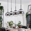 Gastor Suspension, Boule lumineuse, Suspension Chrome, Clair, Fumé, 4 lumières