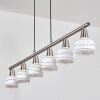 Warga Suspension, Boule lumineuse, Suspension LED Nickel mat, 6 lumières