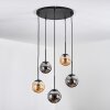 Gastor Suspension, Boule lumineuse, Suspension Ambre, Fumé, 5 lumières