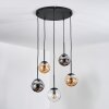 Gastor Suspension, Boule lumineuse, Suspension Ambre, Clair, Fumé, 5 lumières