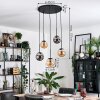 Gastor Suspension, Boule lumineuse, Suspension Ambre, Fumé, 5 lumières