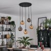 Gastor Suspension, Boule lumineuse, Suspension Ambre, Fumé, 5 lumières