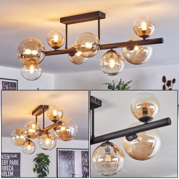 Chehalis Plafonnier, Boule lumineuse Ambre, Clair, 8 lumières Chehalis Plafonnier, Boule lumineuse Ambre, Clair, 8 lumières