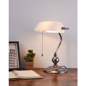 BANKER Lampe à poser Luminaires Eglo Nickel mat, 1 lumière