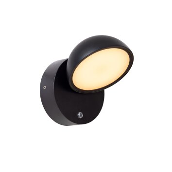 FINN Lampe murale d´extérieur Luminaires Lucide LED Noir, 1 lumière, Détecteur de mouvement