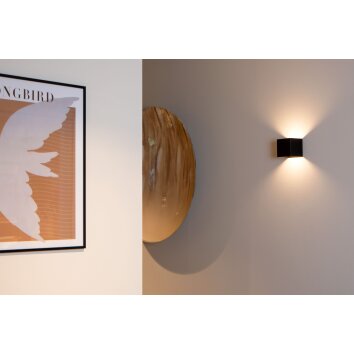 VERTIGO Lampe murale d´extérieur, Applique murale Luminaires Lucide LED Noir, 1 lumière, Détecteur de mouvement
