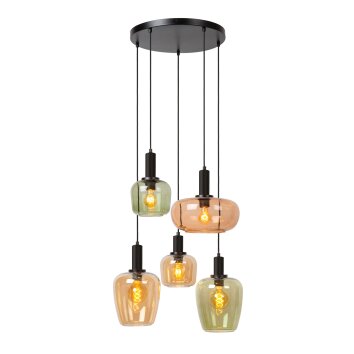 ILONA Suspension Luminaires Lucide Noir, 5 lumières