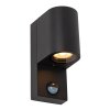 IR Lampe murale d´extérieur Luminaires Lucide Noir, 1 lumière, Détecteur de mouvement