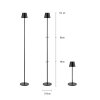 EURIA Lampadaire Luminaires Leuchten Direkt LED Noir, 1 lumière