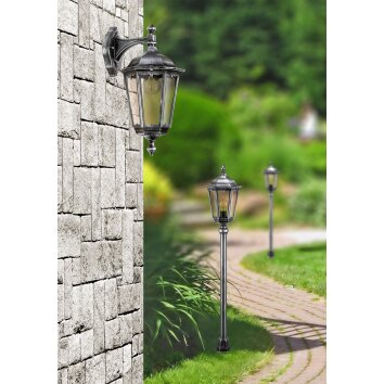 Arrach Lampadaire Luminaires LCD Noir, Argenté, 1 lumière