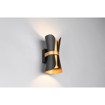 Coat Applique murale Luminaires Trio Noir doré, 2 lumières