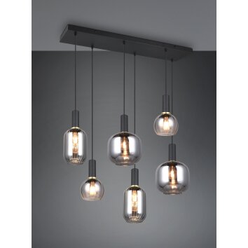 Diva Suspension Luminaires Trio Noir, 6 lumières