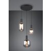 Diva Suspension Luminaires Trio Noir, 3 lumières