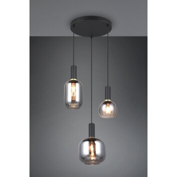 Diva Suspension Luminaires Trio Noir, 3 lumières