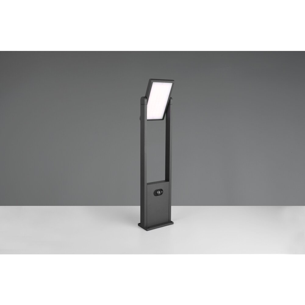 Malawi Lampadaire d\'extérieur Luminaires Trio LED Anthracite, 1 lumière, Détecteur de mouvement