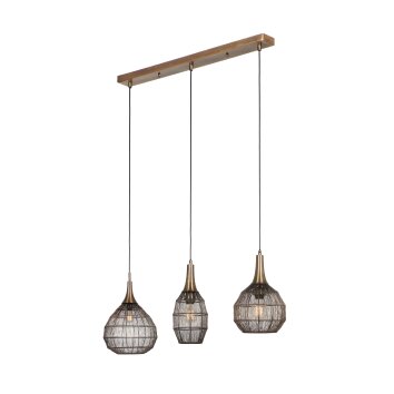 SORAYA Suspension Luminaires Trio Vieux laiton, 3 lumières