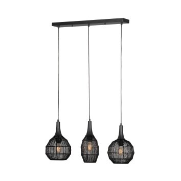 SORAYA Suspension Luminaires Trio Noir, 3 lumières