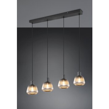 Tarifa Suspension Luminaires Trio Noir, 4 lumières